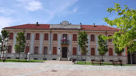 tree in front of historic building