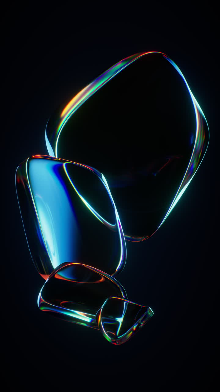 Abstract gradient glass geometry background, 3d rendering.