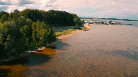 panoramic view of beach based in puck city in poland