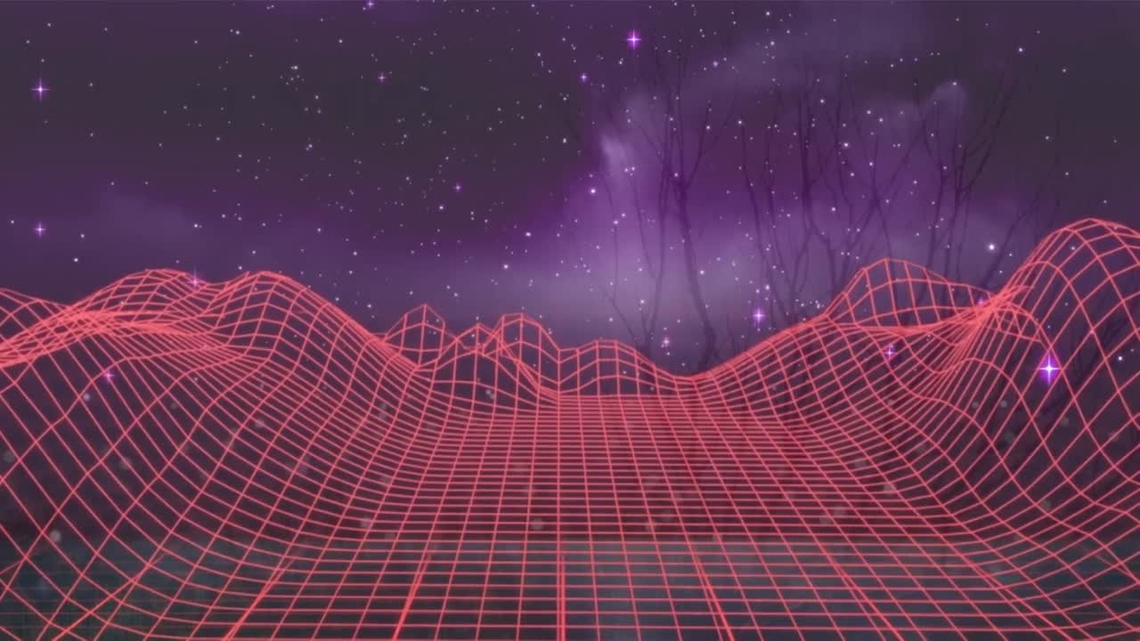 Animation of metaverse over cityscape