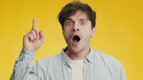 surprised man with an idea
