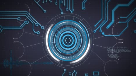 animation of data processing and scope scanning over network of connections