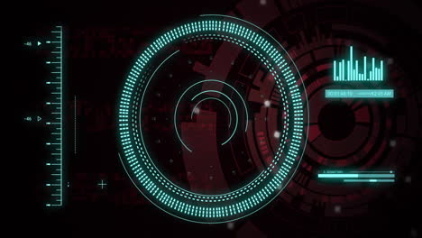 animación del escaneo de alcance y procesamiento de datos sobre estadísticas