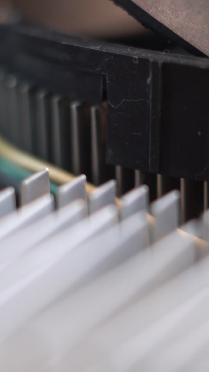 Vertical View of Computer Motherboard Electronic Components and Parts