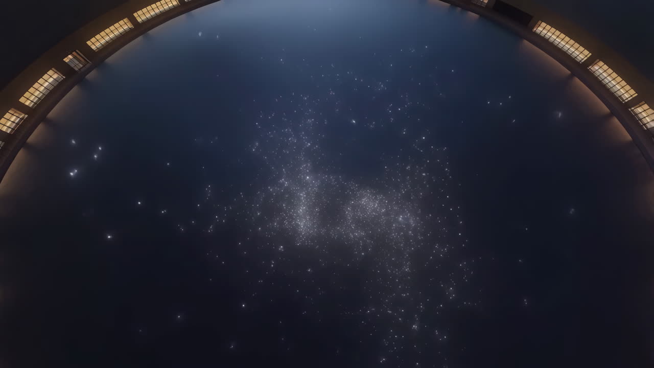 Architectural Dome Ceiling with Star-like Light Installation