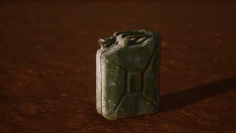 old rusty fuel canister in the desert