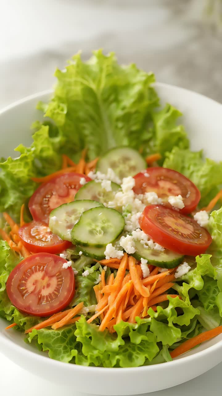 Insalata Fresca e Salutare su Sfondo Sfocato 4K