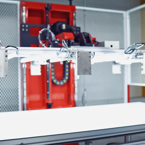 process of developing new things inside the modern plant. interior of automated industrial plant. robotic equipment at work.