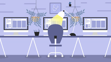 modern design studio workspace illustration