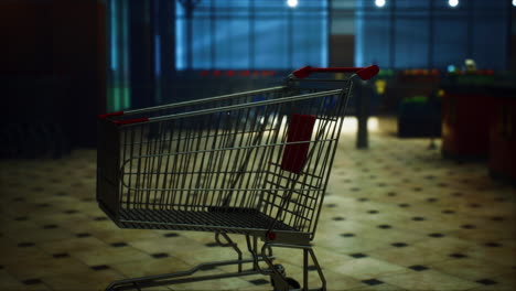 supermercado vacío cerrado debido a la epidemia de coronavirus covid-19