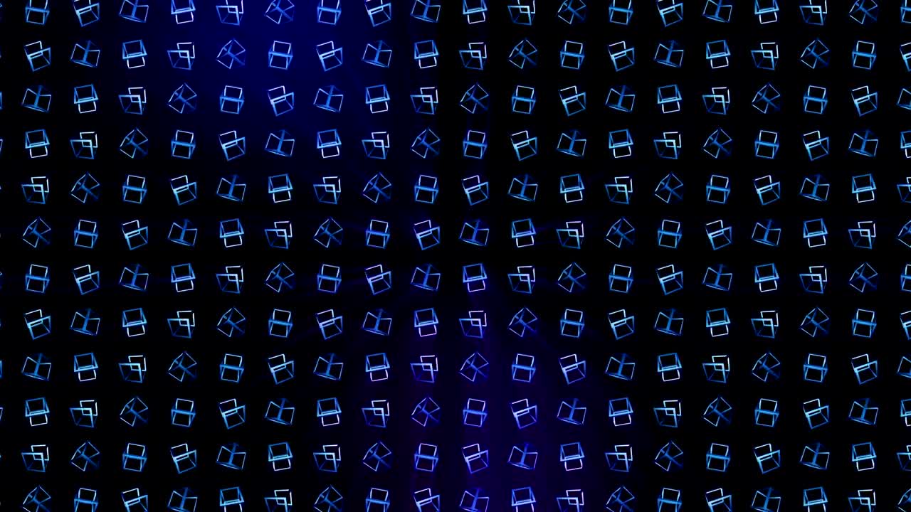 patrón de cubo geométrico. baile de cubo. animación de bucle de símbolo de negocio. diseño de red de negocios.