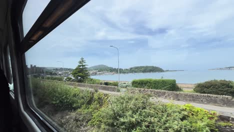 train window seat seaside view of conwy north wales