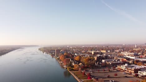 Wonderful-View-Of-Power-Plant-Station-Of-Wyandotte-Michigan-City---Aerial-Shot