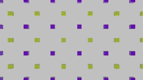 animación de filas de cubos 3d formas patrón moviéndose sobre fondo gris