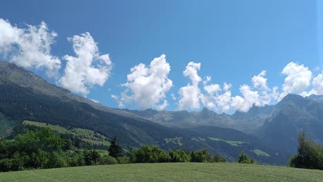 瑞士的綠色草原和山脈背景