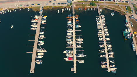 yachts moored in the luxurious marina