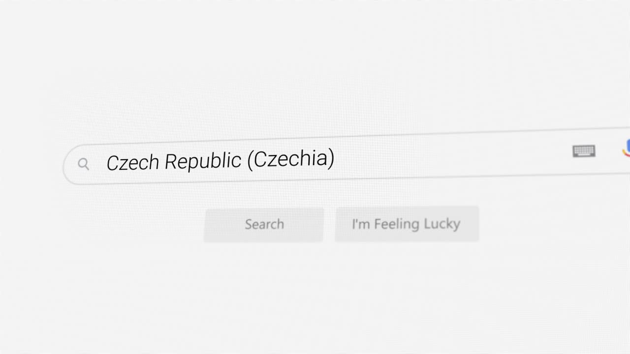 Searching for Czech Republic (Czechia) on Internet browser