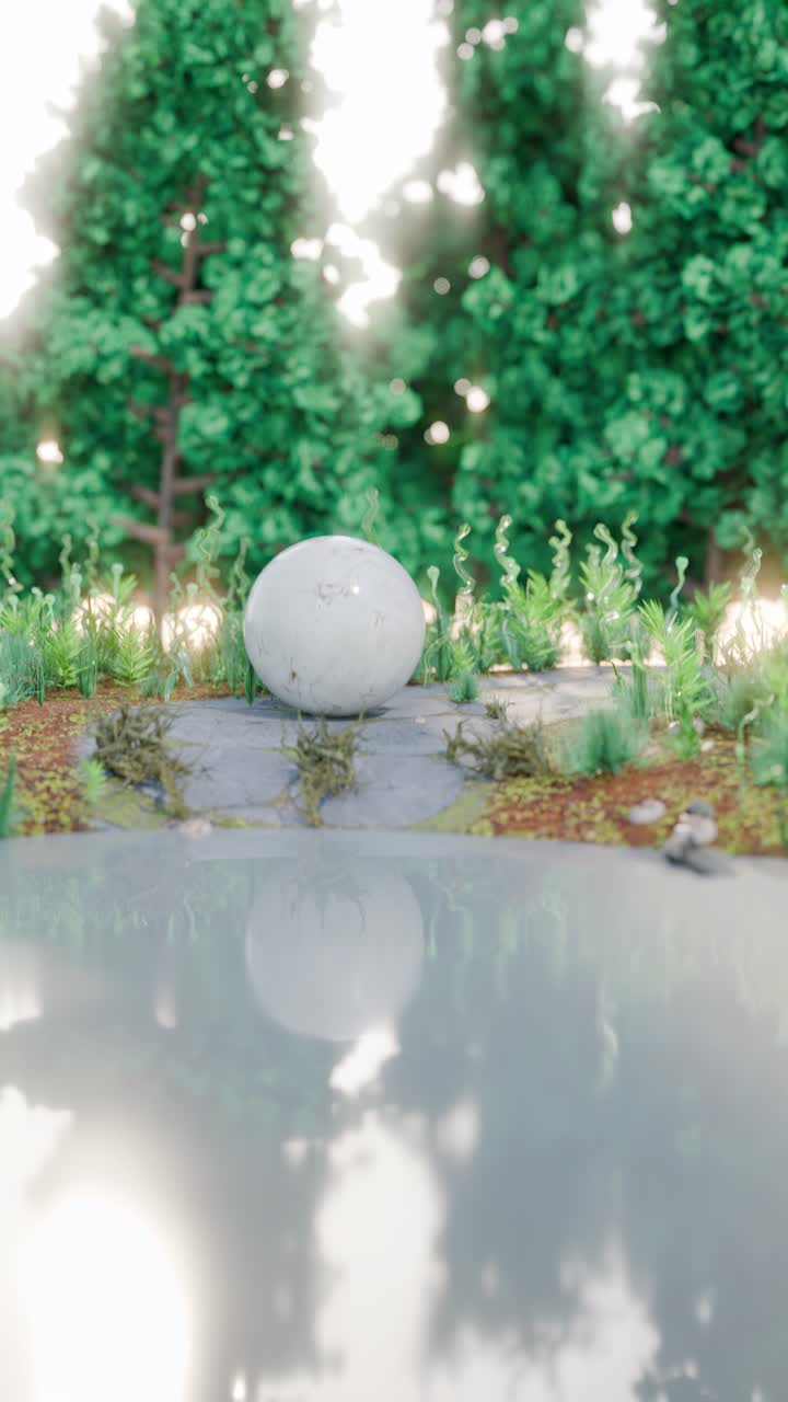 구와 함께 숲 연못 장면