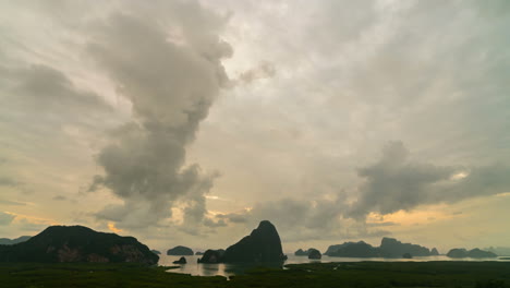 time lapse view at halong bay, north vietnam.