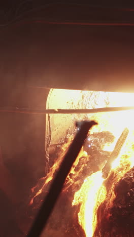 molten metal being cast or melted