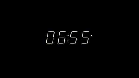 digital clock timelapse, morning alarm