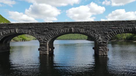 garreg ddu dam elan valley wales aerial footage pull back