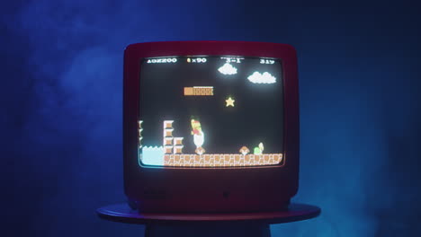 retro super mario bros. on vintage tv