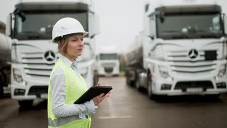 Woman-doing-trucks-inspection