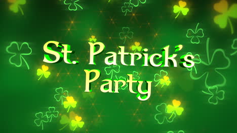 st patrick party with fly small green shamrocks and gold glitters