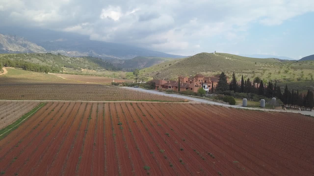 Scenic Mountain View From Vineyards At Granada, Spain. - aerial