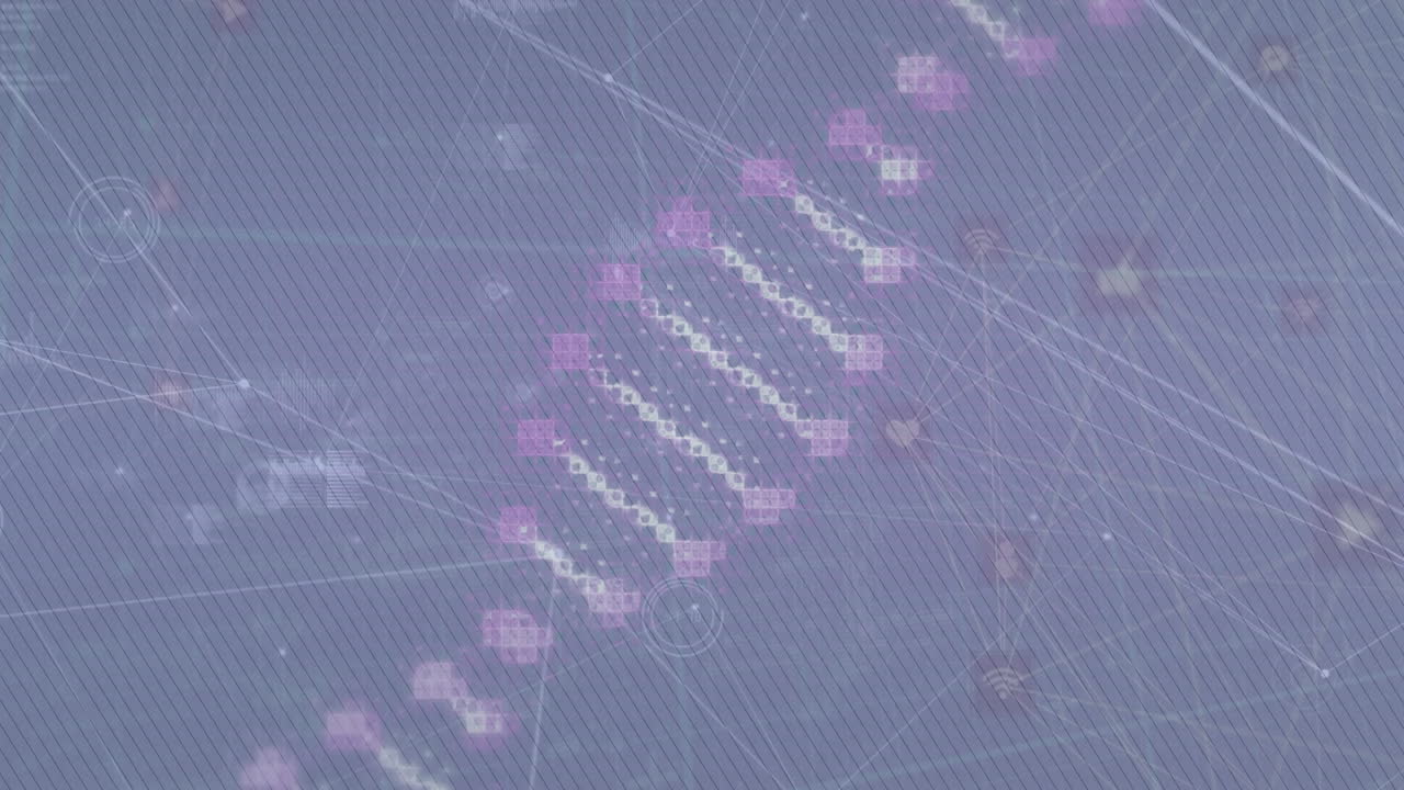 데이터 처리에 대한 dna 가닥의 애니메이션
