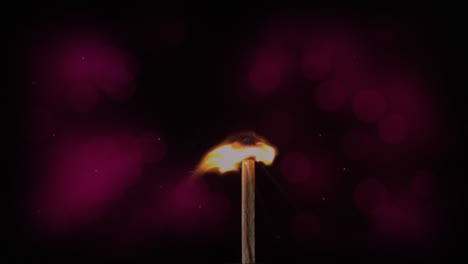 animación de velas de chispas de té con manchas de luz parpadeantes