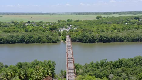 old bridge over peaceful river of soco at san pedro de macoris in dominican republic