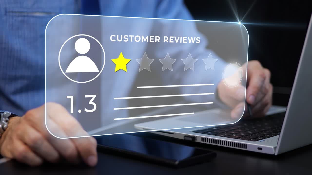 Customer review online 1 Star rating, bad negative product review, infographics