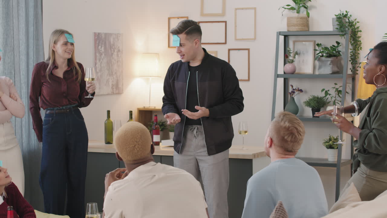 Group of Friends Playing Game at Get-Together