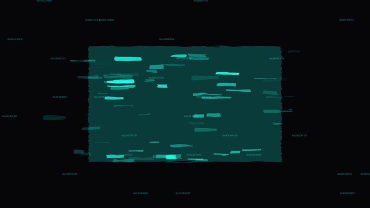 Abstract Digital Data Visualization with Hexadecimal Code and Glitch Effects