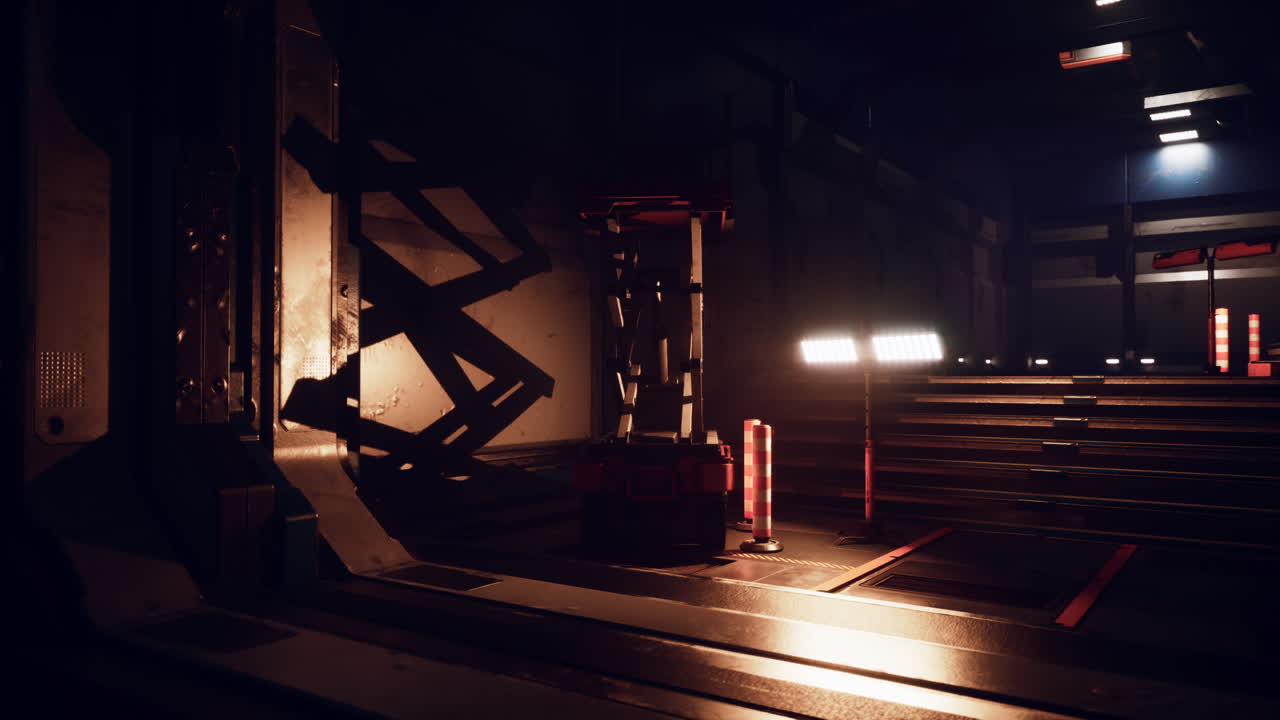 el corredor de la nave espacial de ciencia ficción