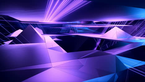 abstract futuristic neon geometric landscape