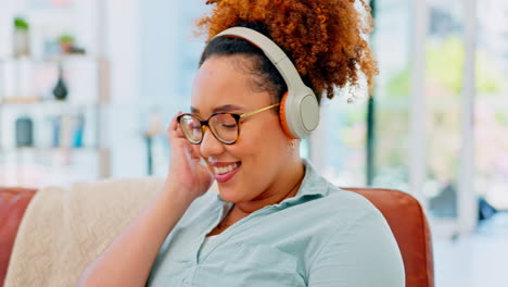 Laptop,-music-headphones-and-black-woman-dance