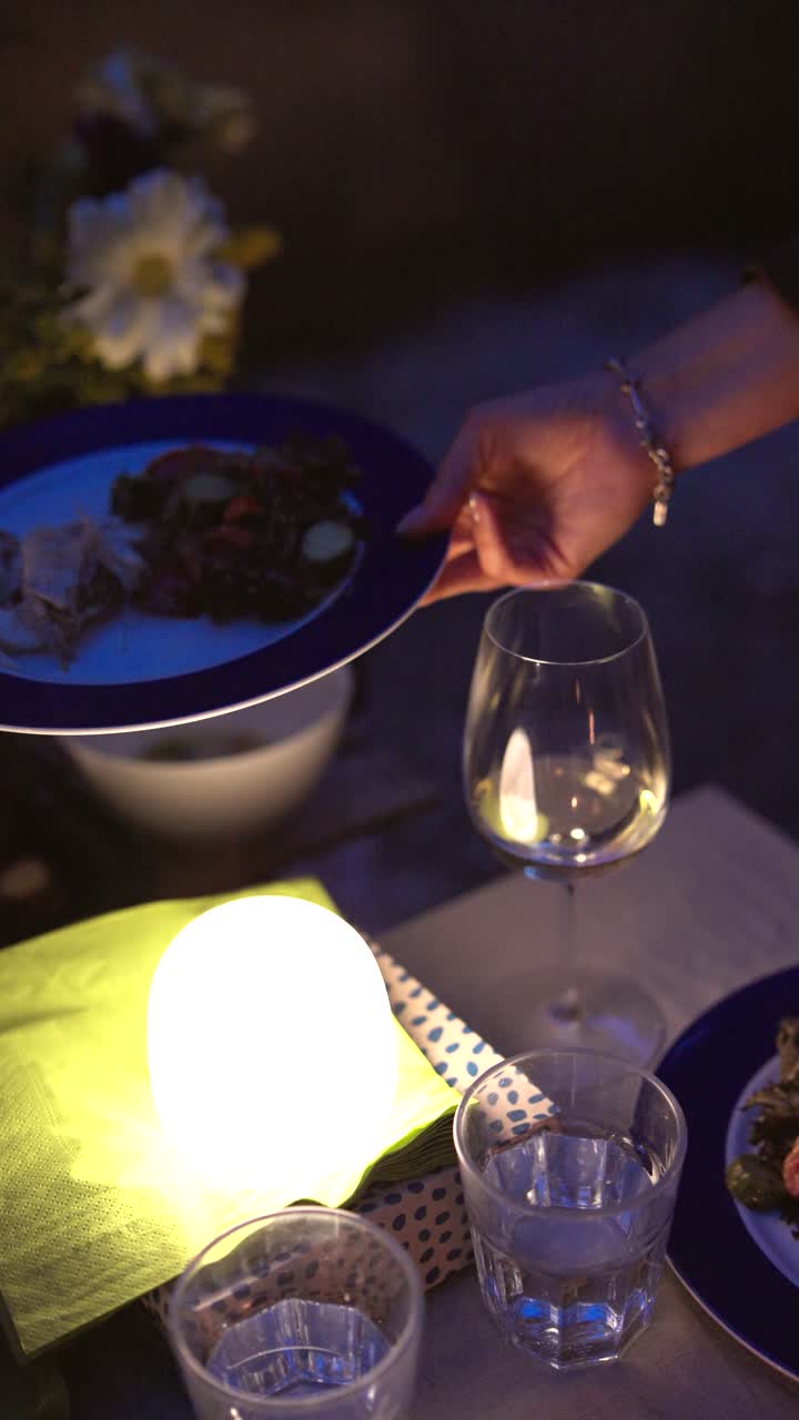 Outdoor Dinner Party at Night