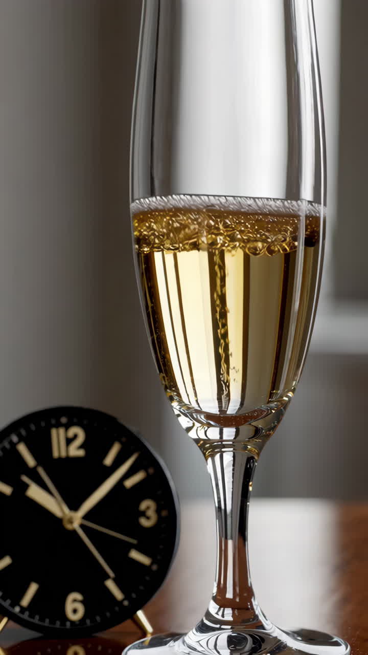 Champagne Toast and Clock - New Year's Eve
