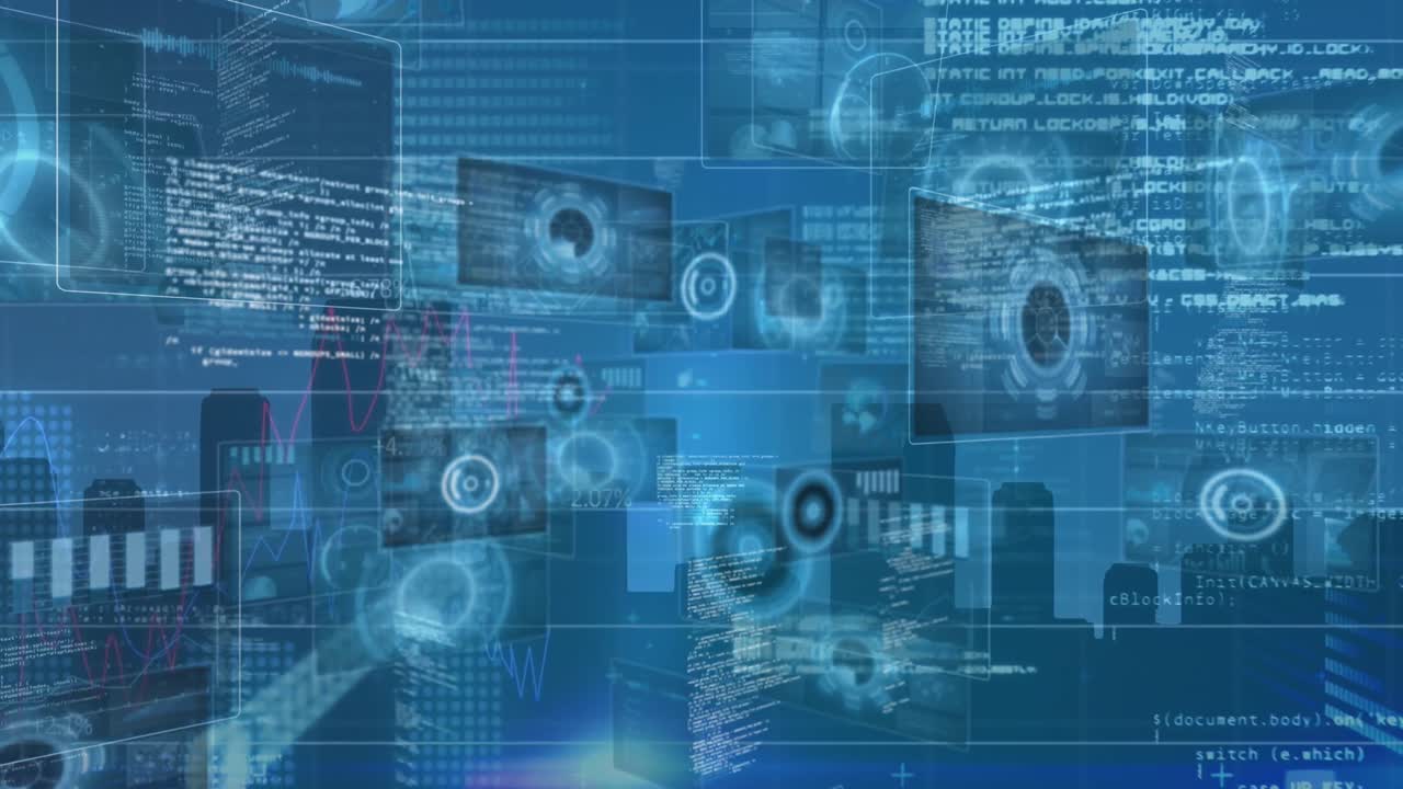 Animation of data processing on screens