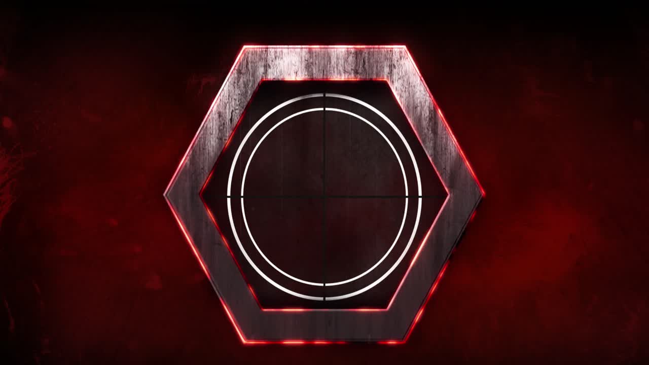 animación del escaneo del alcance sobre un fondo rojo