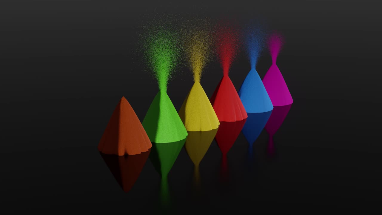 다채로운 파우더 폭발