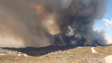 california forest fire timelapse smoke burning over clear blue sky wildfires usa hemet fairview