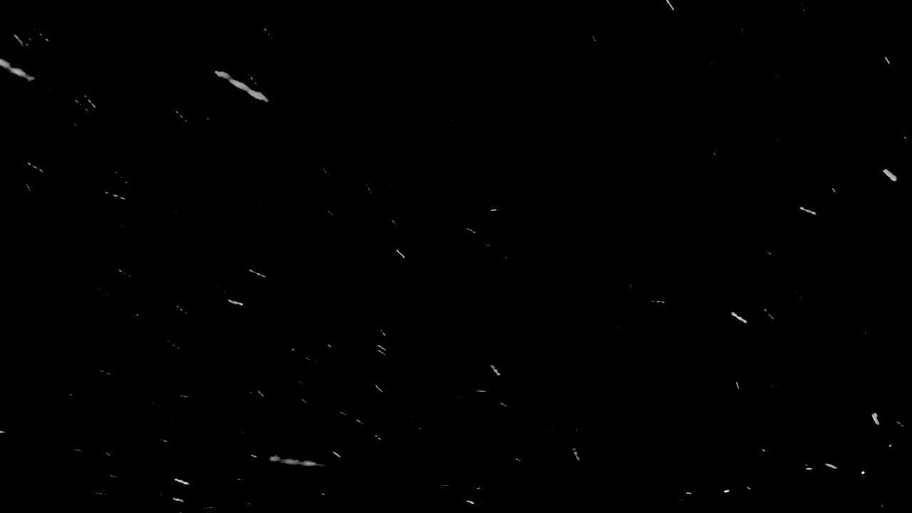 크리스마스, 실제 눈알, 위에서 내리는 눈, 별과 함께 겨울 휴가, 검은 바탕에 완벽한 루프