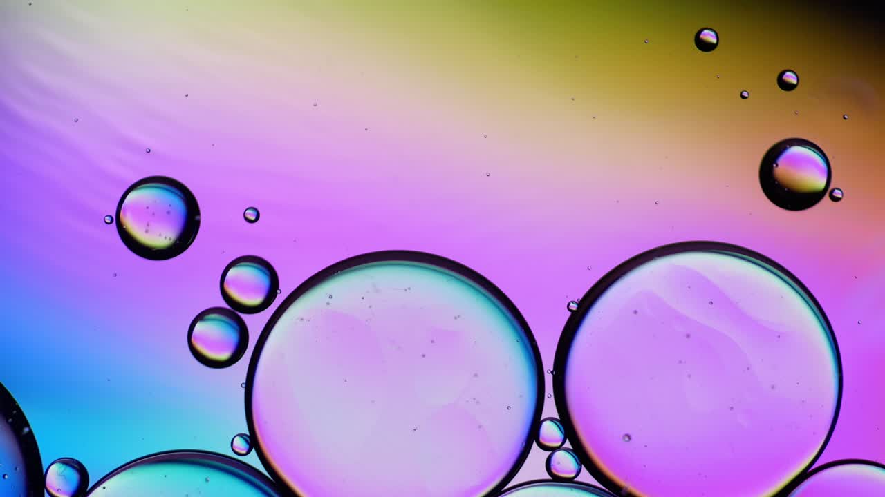 colorido artístico de gota de aceite flotando en el agua. fondo de burbuja abstracta