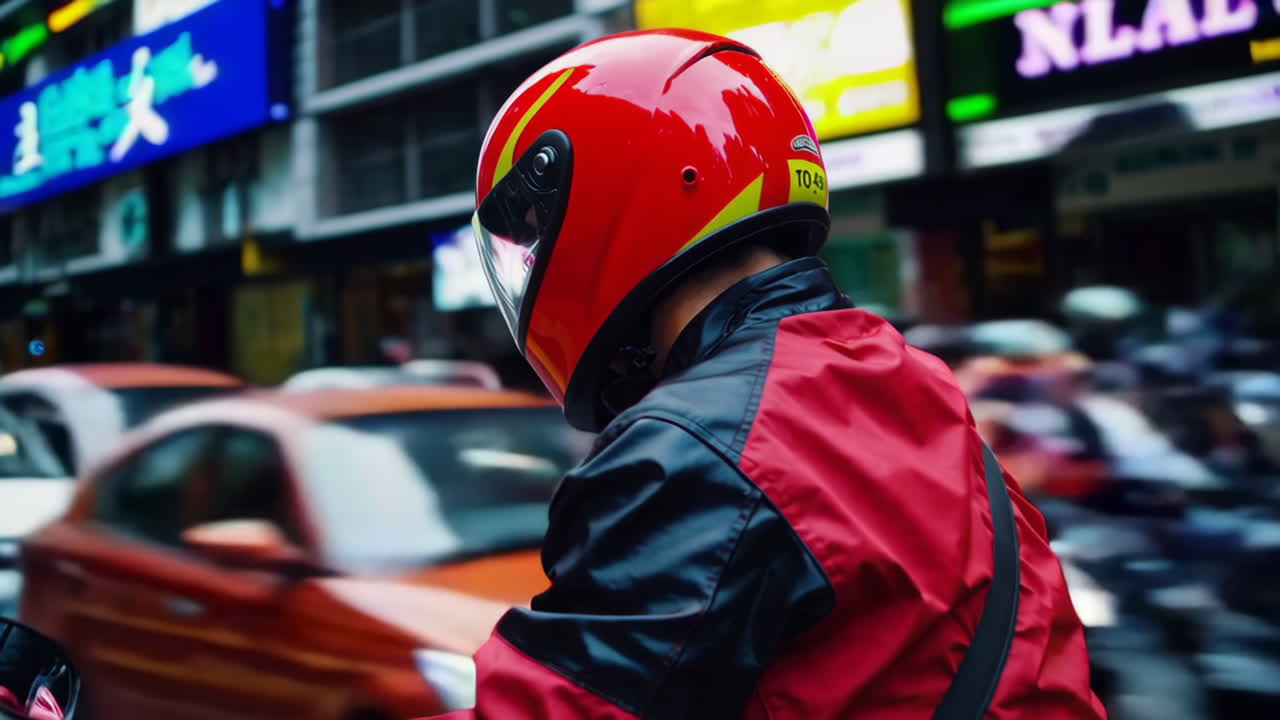 escena de tráfico en la calle de la ciudad