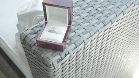 elegant diamond wedding ring on box