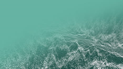 animation of waves of white particles moving on aqua blue background